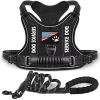 Pet Harness And Leash Set For Dog & Cat; Adjustable No Pull Service Dog Vest Harness For Walking - Black - M