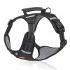 No Pull Pet Harness For Dog & Cat; Adjustable Soft Padded Large Dog Harness With Easy Control Handle - Black - M