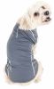 Pet Life Active 'Racerbark' 4-Way Stretch Performance Active Dog Tank Top T-Shirt - Grey - Medium