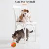 Interactive Dog Chew Toy Ball; Dog Balls Toy; USB Rechargeable Electric Pet Toy With LED Light - Yellow