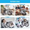 Pet Carrier Expandable Foldable Soft Dog Bag Backpack 5 Open Doors Reflective Tapes Pet Travel Bag Carrier for Cats - Black