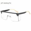 one-piece rimmed sunglasse personality letters Cross border sunglasses Manufacturer direct sales glasses - C1 black frame and black grey chip