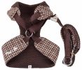 Pet Life Luxe 'Houndsome' 2-In-1 Mesh Reversible Plaided Collared Adjustable Dog Harness-Leash - Large