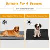 Dog Bed Mat Comfortable Fleece Pet Dog Crate Carpet Reversible Pad Joint Relief L Size - L