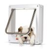 4 Way Pet Cat Puppy Dog Magnetic Lock Lockable Safe Flap Door Gate Frame S M L XL - S - White