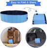 Bosonshop Foldable Pet Swimming Pool Easy to Fold Fill Empty & Clean Slip-Resistant PVC Bathing Tub Kiddie Pool - Blue