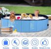 Bosonshop Foldable Pet Swimming Pool Easy to Fold Fill Empty & Clean Slip-Resistant PVC Bathing Tub Kiddie Pool - Blue