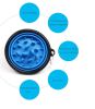 Portable Pet Feeder Travel Foldable Pet Dog Bowl Silicone Collapsible Slow 350ml/1000ml Feeding Bowl  - Blue - Diameter 13 cm