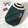 Pet Sweater For Small & Medium Dogs; Knitted Dog Vest Cat Clothes; Winter Pet Apparel - Green - S