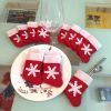 2PC Mini Christmas Stockings Xmas Party Table Knife Spoon Fork Bag Christmas Sock Decoration Tableware Bags Hanging Ornament - red