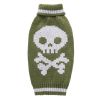 Pet Dog Halloween Costume Pumpkin Skull Death Pattern Pet Knit Sweater - Green skullXL