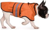 Reflective Dog Raincoat Hooded Slicker Poncho for Small to X-Large Dogs and Puppies; Waterproof Dog Clothing - Safety Orange - Large