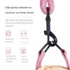 Dog Leash Two-color Machine Woven Nylon Handle Round Rope Pockmark Pet Chest Back Collar Pet Supplies - pink - 1