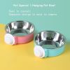 Pet Stainless Steel Bowl Hanging Cage Type Fixed Cute Dog Basin Cat Supplies Puppy Food Drinking Water Feeder Pets Accessories - pink - 13cm