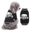 Pet Dog Halloween Costume Pumpkin Skull Death Pattern Pet Knit Sweater - Black skullXXS