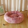 Soft Dog Bed Cat Beds Cat Sleeping Plush Mat Cushion Kitten Nest Sofa Kennel For Puppy Colorful Fluffy Warm Comfortable Pet Bed - pink - 50cm