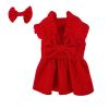 Christmas Pet Dress For Small Medium Dog; New Year Non-elastic Dog Dress ; Winter Pet Apparel - Red - XS