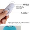 Dog Whistle Clicker; Dog Training Whistle; Dog Behavior Training Tool With Keychain - White