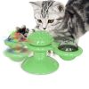 Spinning windmill teasing cat toy luminous mint sucker toy cat biting self-excited toy 2 windmills - green