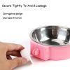 Pet Stainless Steel Bowl Hanging Cage Type Fixed Cute Dog Basin Cat Supplies Puppy Food Drinking Water Feeder Pets Accessories - green - 13cm