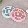 New Dog Food Slow Feeding Disc Anti-choking Round Feeder Plastic Interactive Puzzle Toy - green